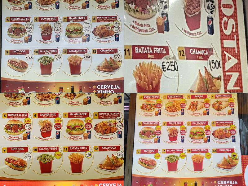 Kebab Dostana Algés Menu