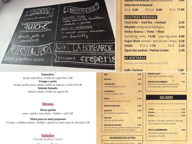 Creperia La Bombarde Menu