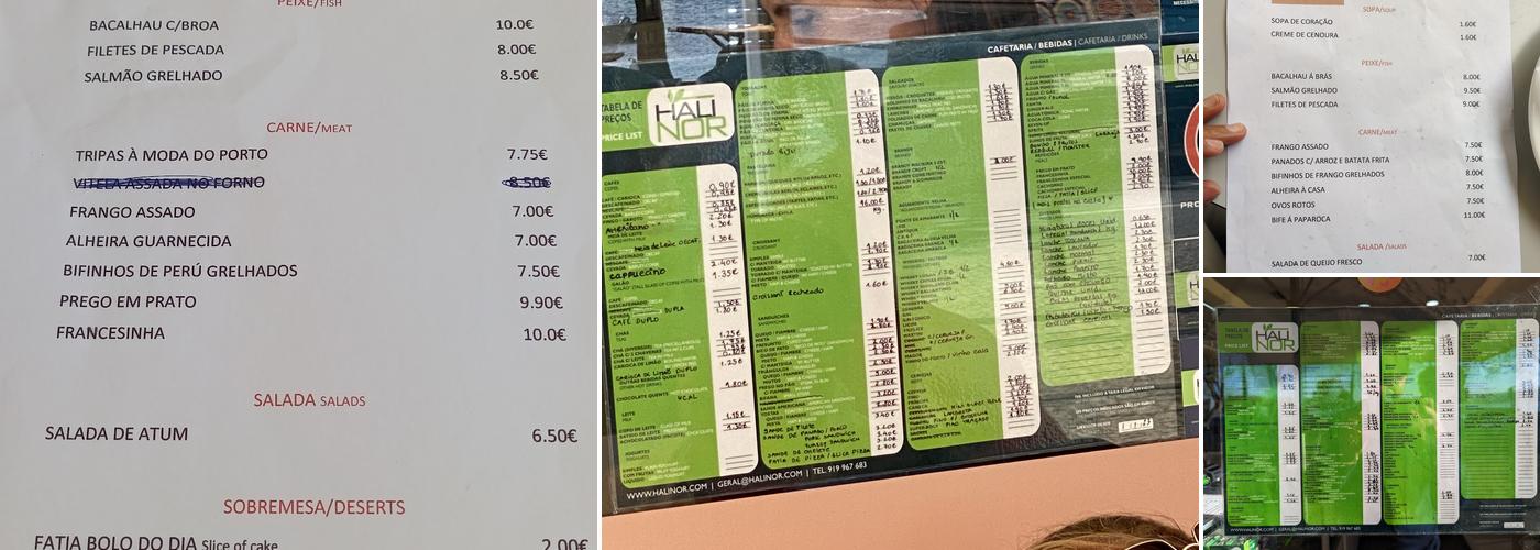 Paparoca da Foz Menu