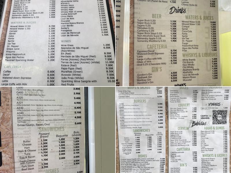 Cockpit Bar & Kitchen Menu