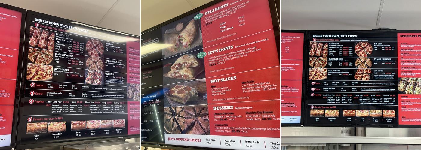 Jet’s Pizza Menu