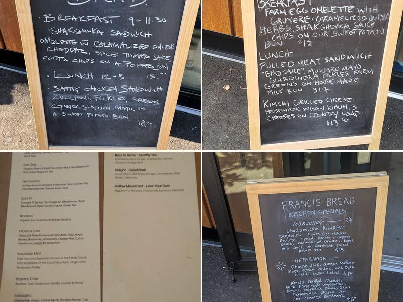 Francis Bread Menu