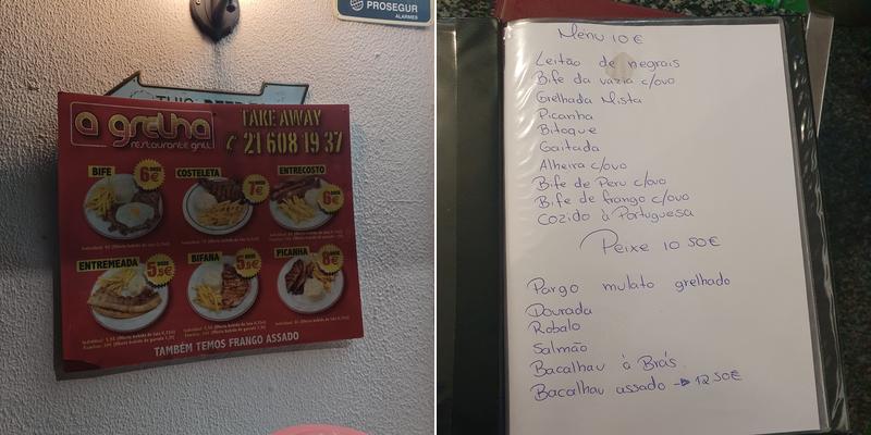 A Nossa Taberna Menu