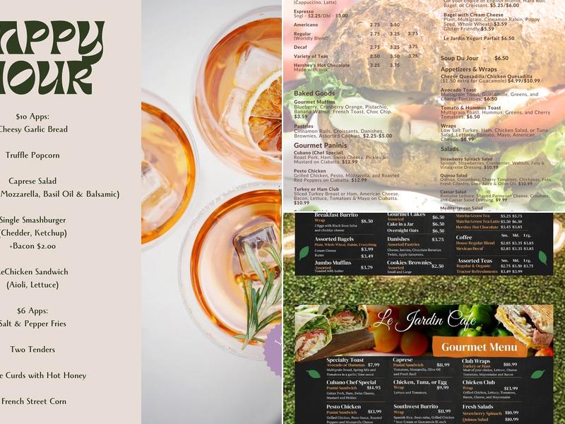 Le Jardin Cafe Menu