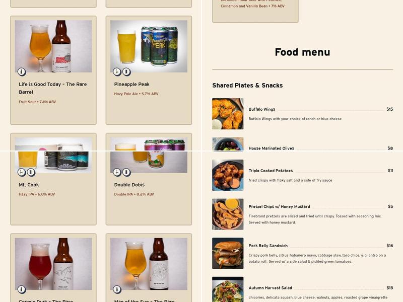 Cellarmaker House of Pizza Menu