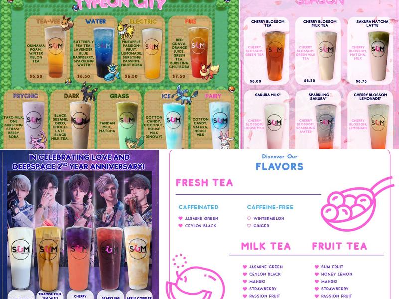 Sum Tea House Menu