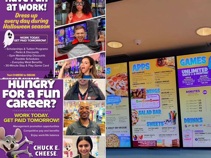Chuck E. Cheese Menu