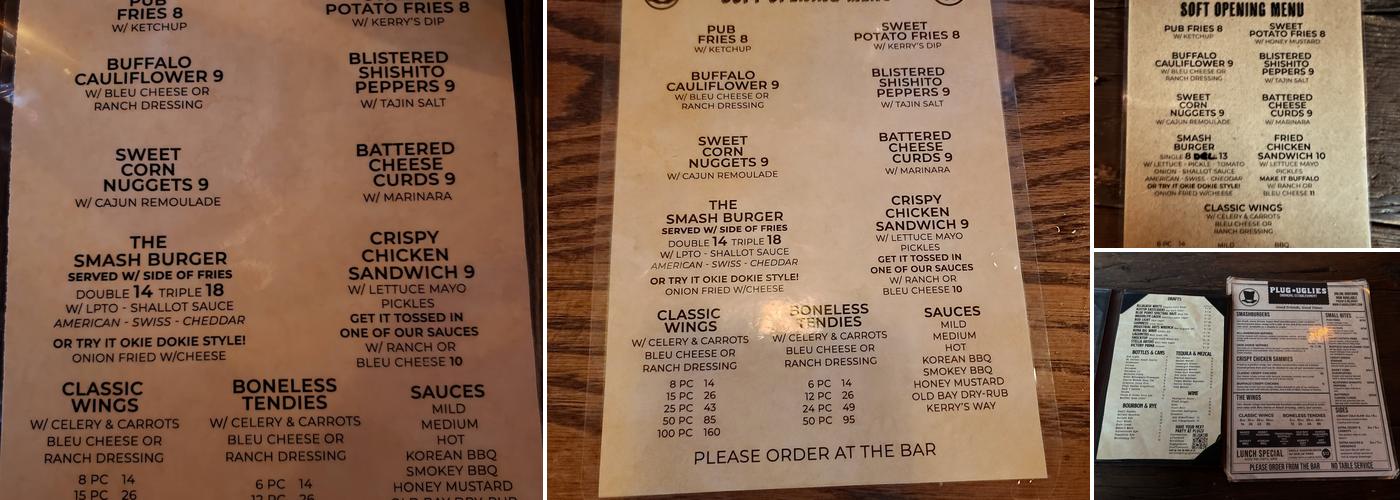 Plug Uglies UES Menu