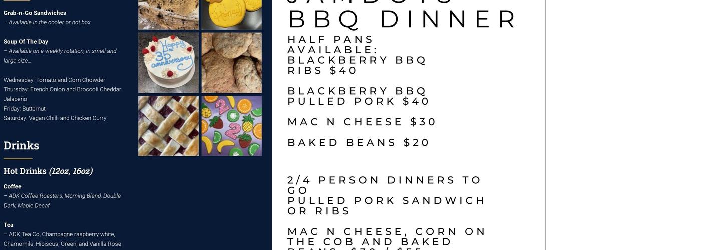 Jamdots Baking Co Menu