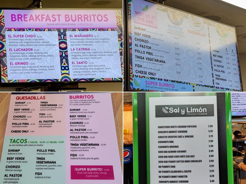 Sal y Limón Mexican Cuisine Menu