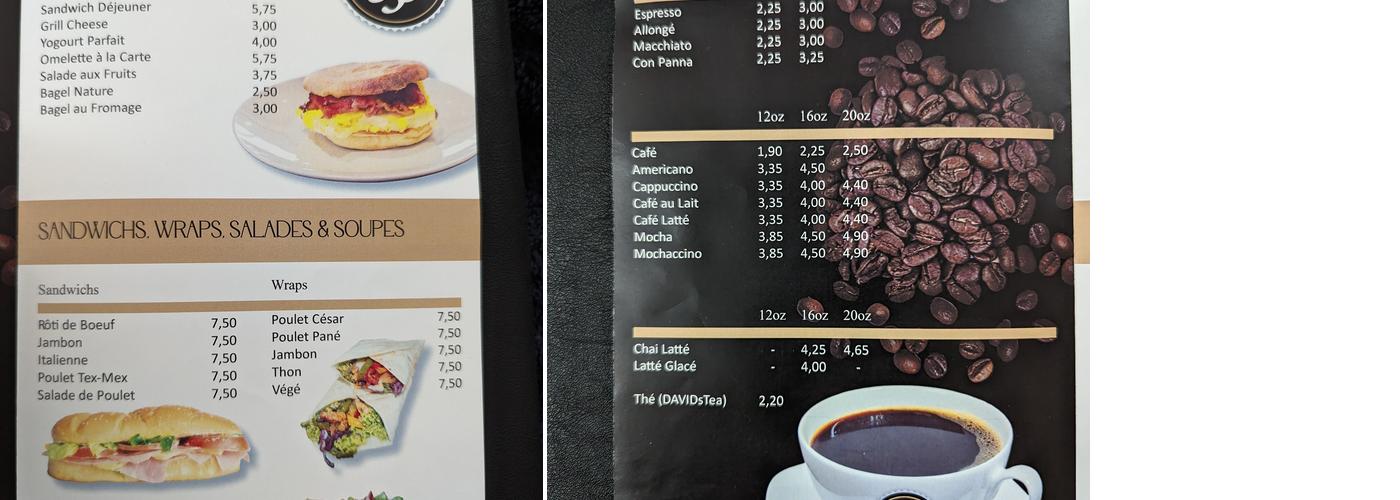 CAFÉ 333 Menu