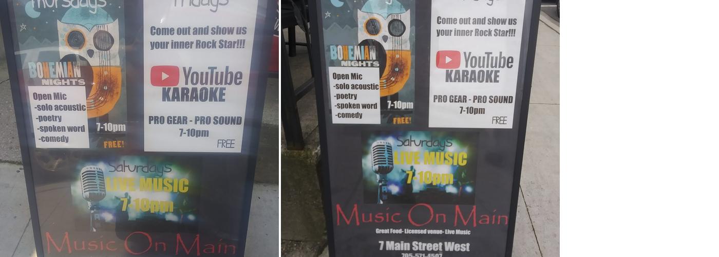 Music on Main Cafe & Bar Menu