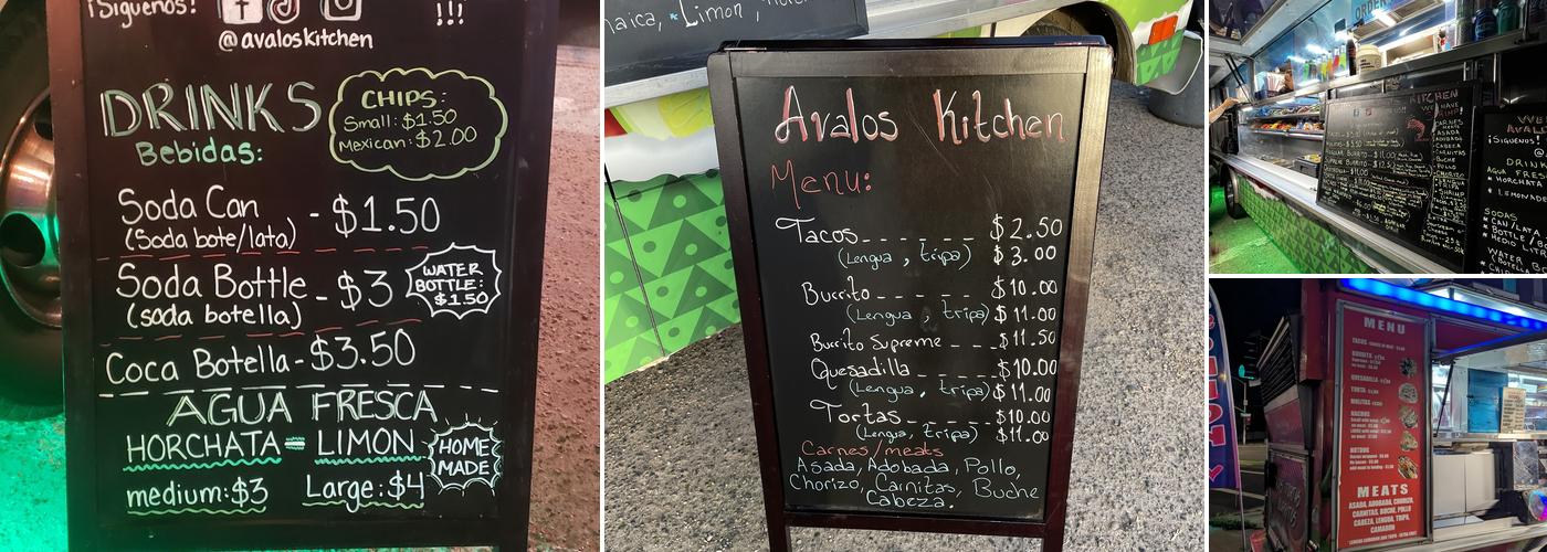 Avalos Kitchen Menu