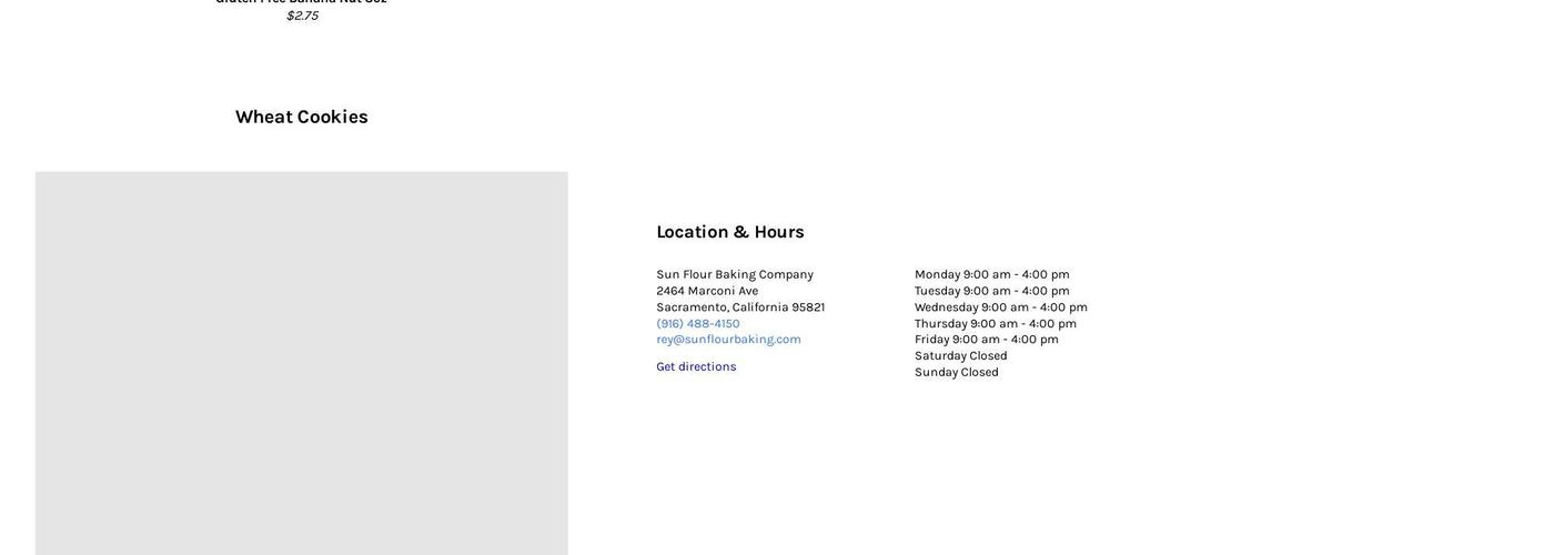 Sun Flour Baking Co & Distribution Menu