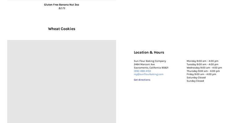 Sun Flour Baking Co & Distribution Menu