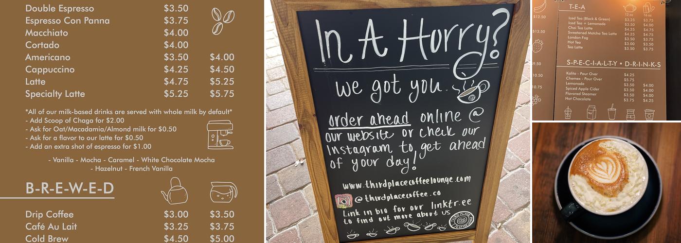 Third Place Coffee Lounge Menu
