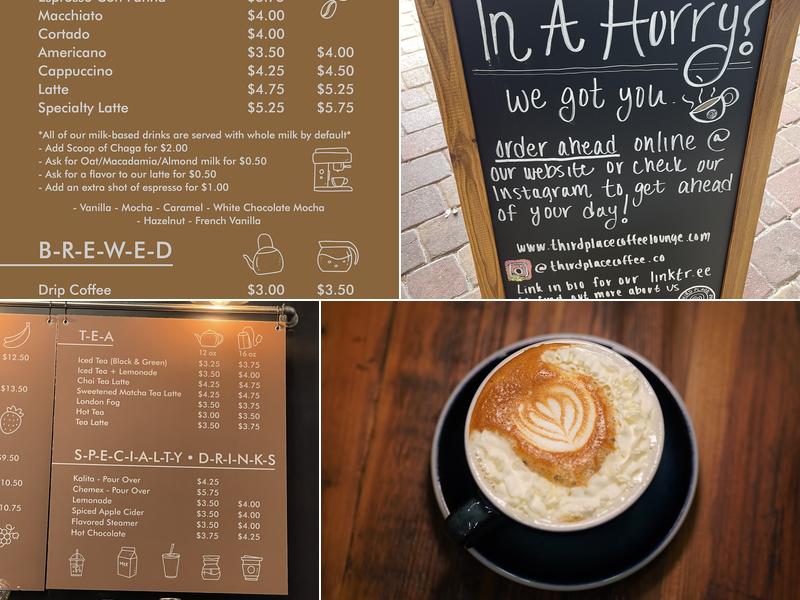 Third Place Coffee Lounge Menu