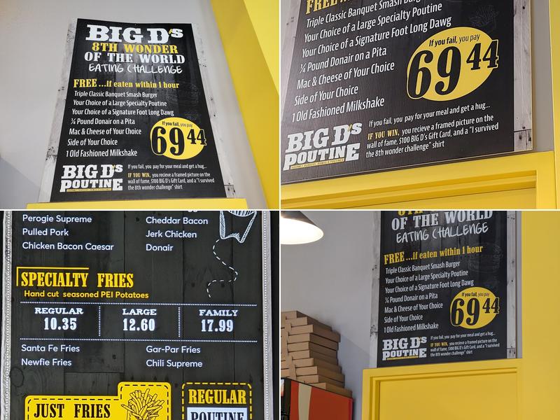 Big D's Poutine Menu