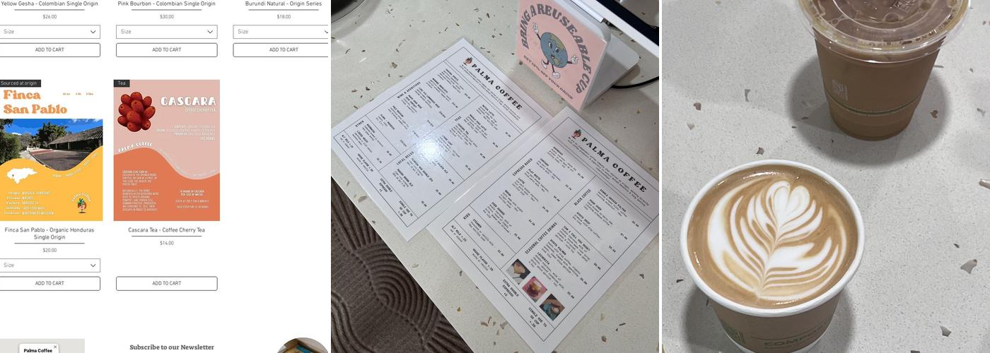 Palma Coffee Menu
