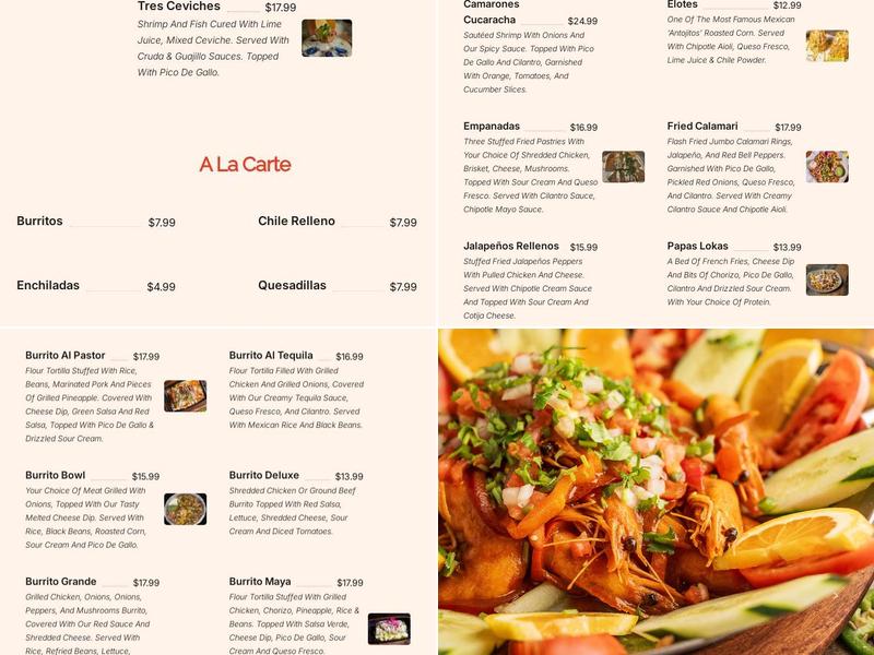 Terrazas Bar and Grill Menu