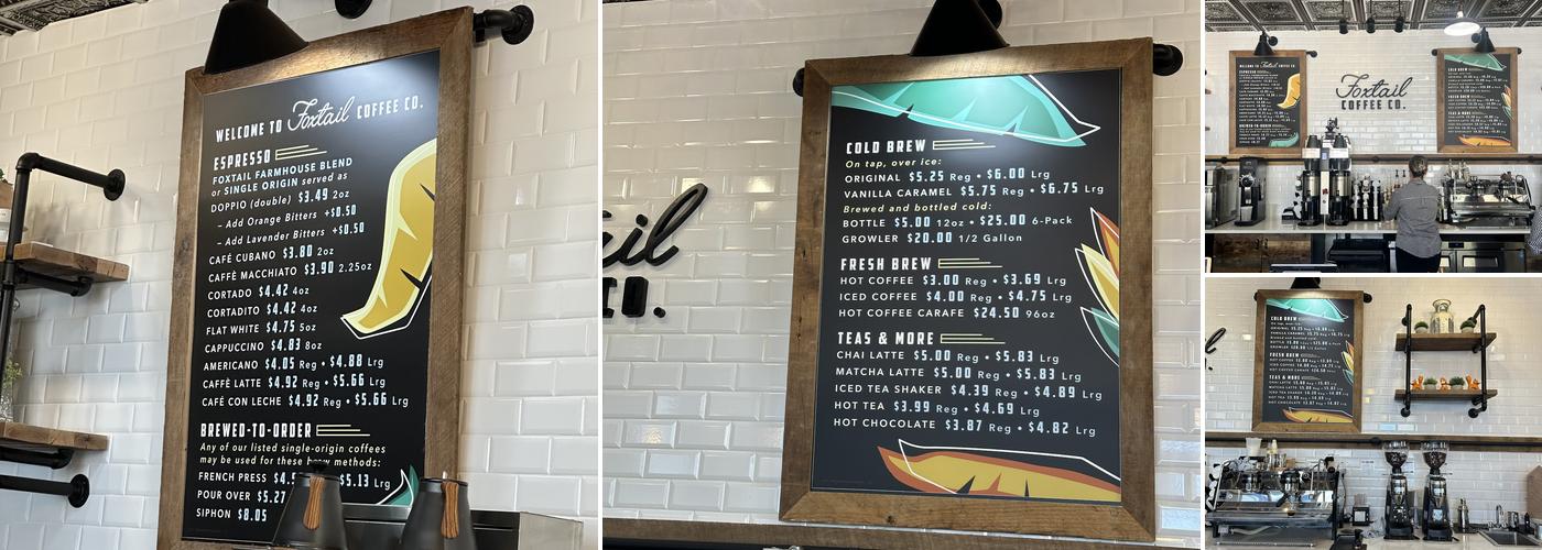 Foxtail Coffee Menu