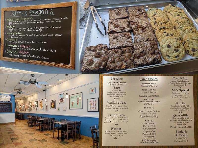 Watson's Ice Cream Menu
