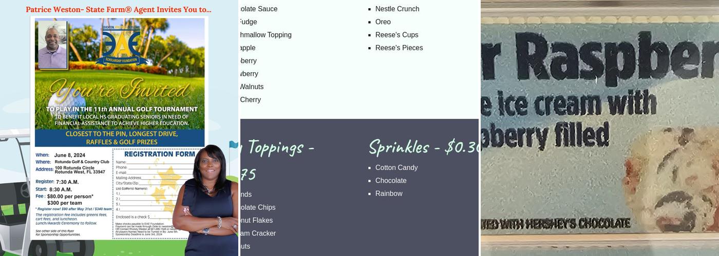 Hershey's Flavortown Menu