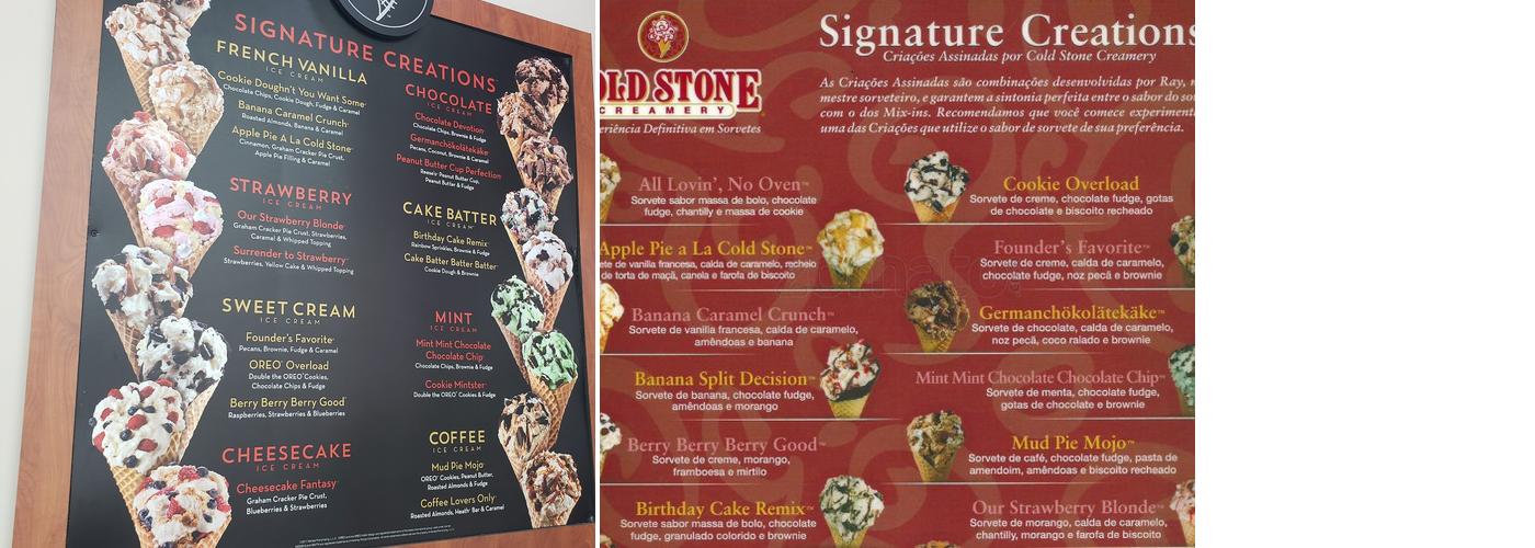 Cold Stone Creamery Menu