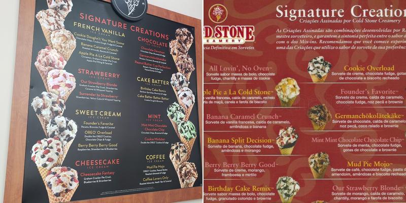 Cold Stone Creamery Menu