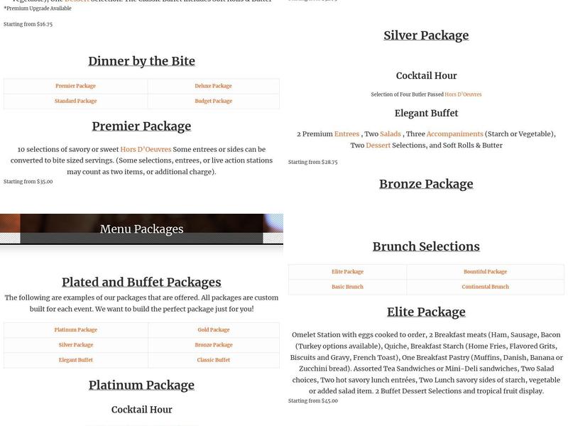 Culinary Artz Catering Menu