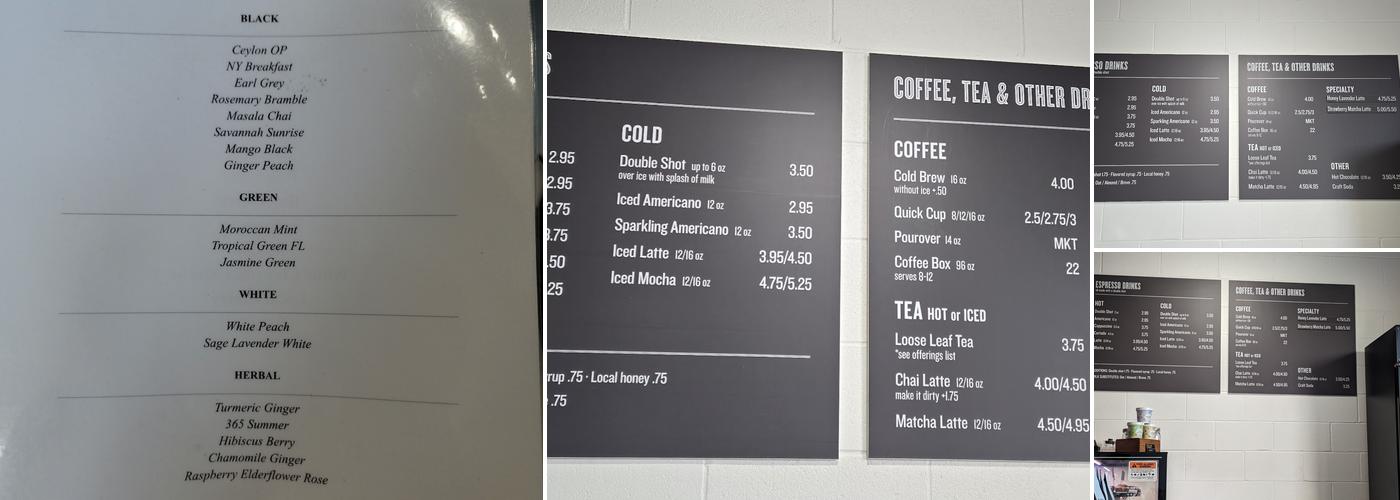 Dos Coffee Menu