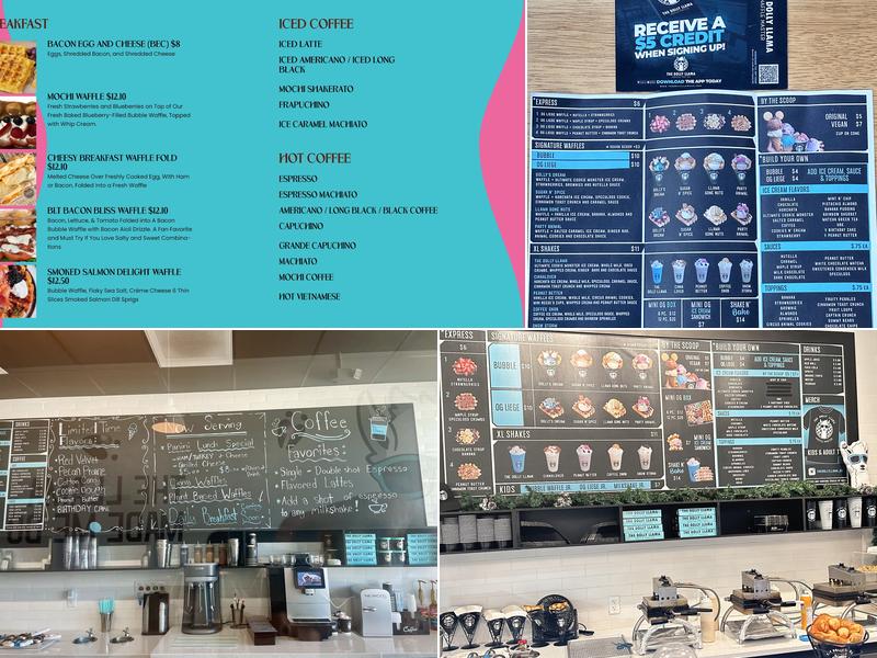 The Dolly Llama Waffle Master Menu