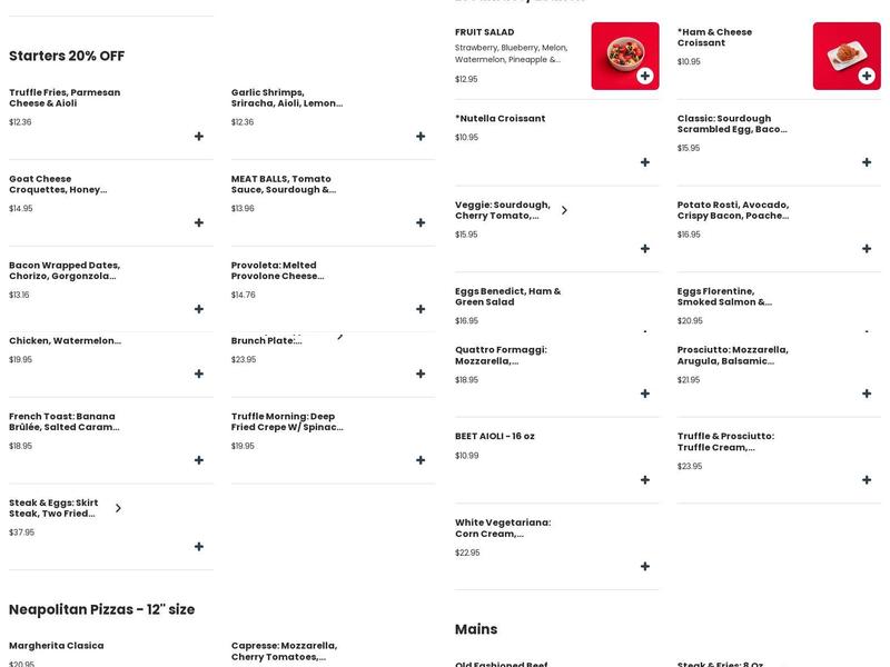 CRAFT South Miami Menu