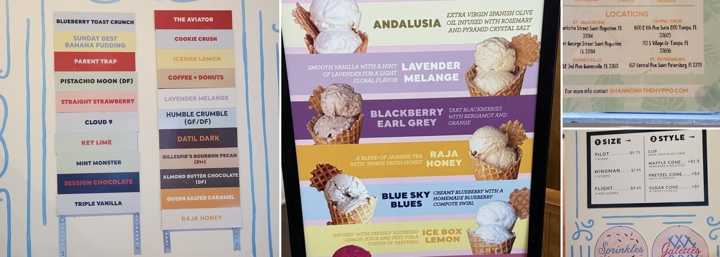 Mayday Ice Cream Midtown St. Augustine Menu