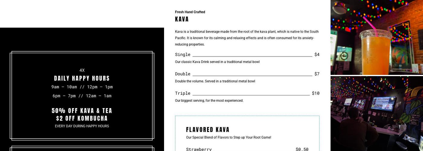 Rooting Around Downtown Menu