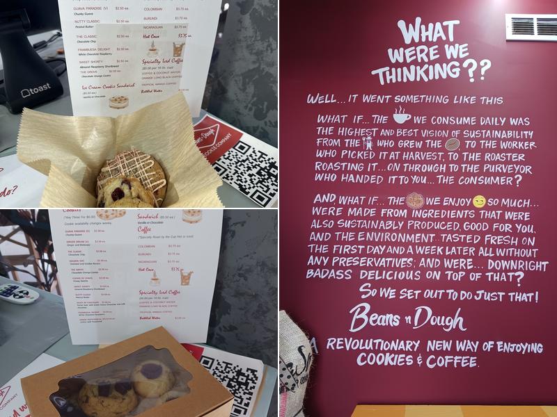 Beans-n-Dough Cookie Company Menu