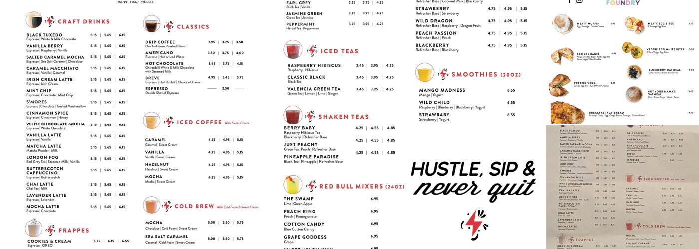 ReCharge Coffee Co. Menu