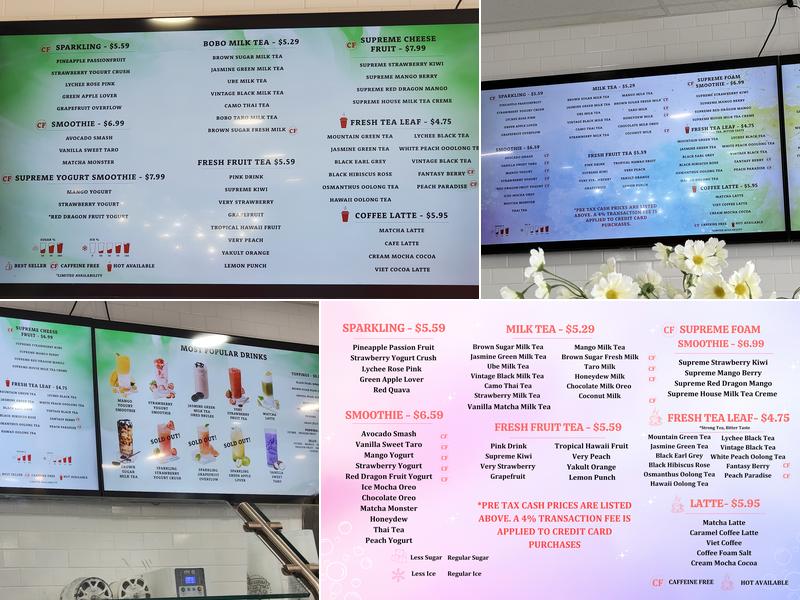 Fruity Boba Fayetteville Menu