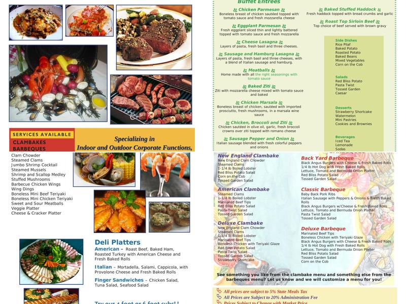 Corporate Clambake Menu