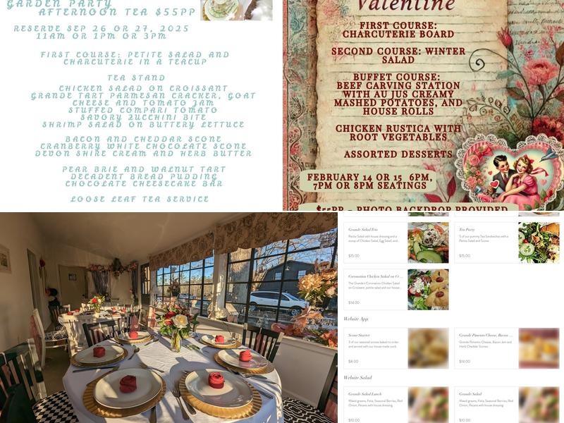 The Grande Event Tea Room Menu