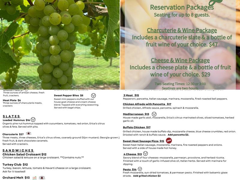 Three Strands Vineyard and Winery Menu