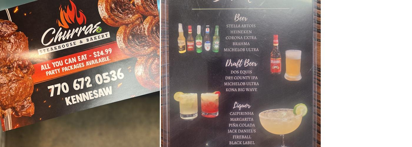 Churras Steakhouse & Bakery Menu