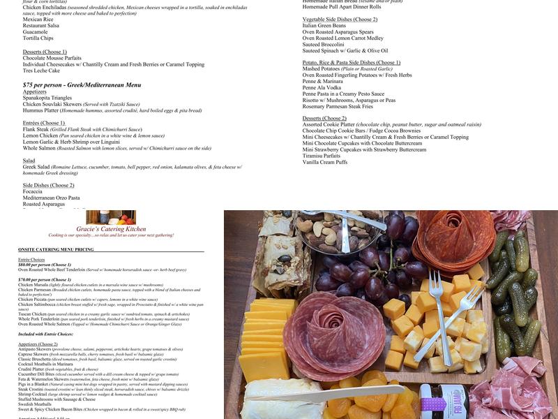Graciescateringkitchen Menu