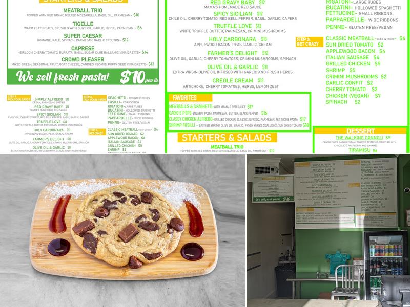 Pasta on the Fly Menu