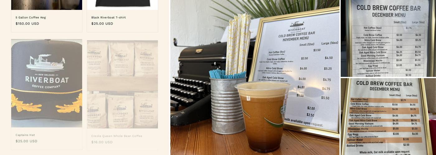 Riverboat Coffee Menu