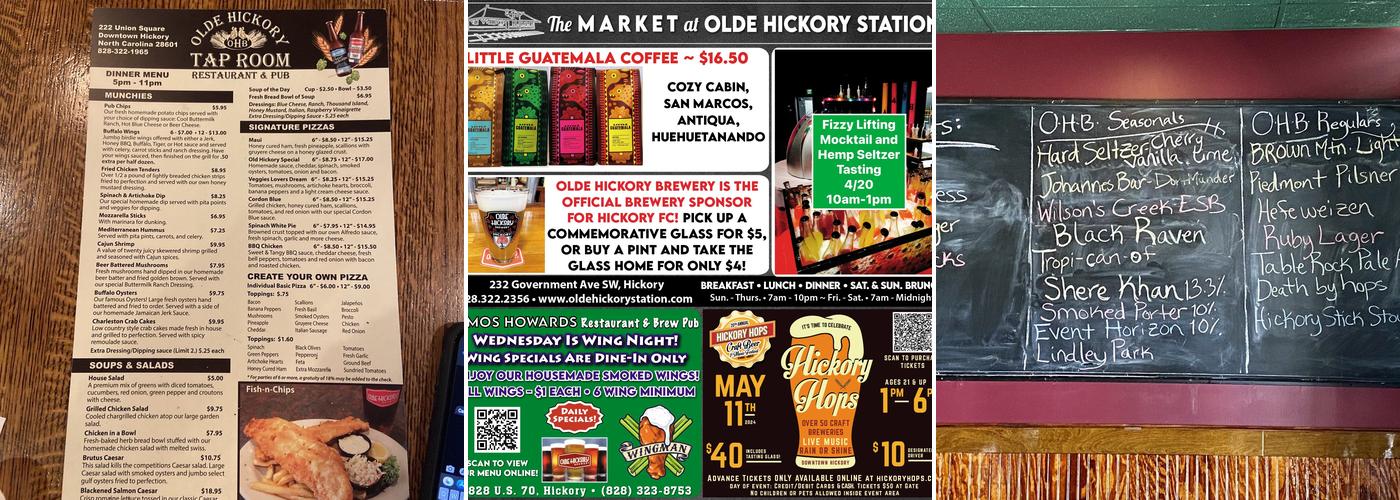 Olde Hickory Brewery Menu