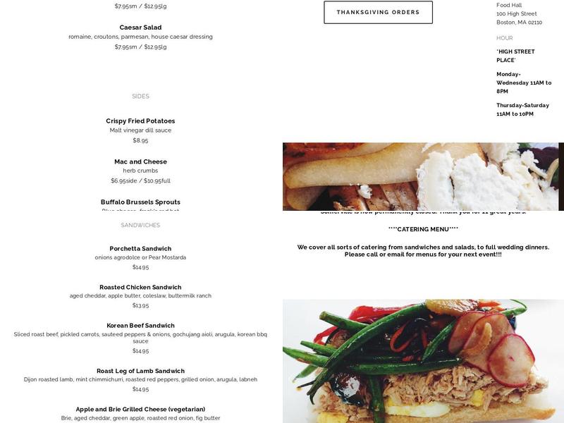 Pennypacker's High St Menu