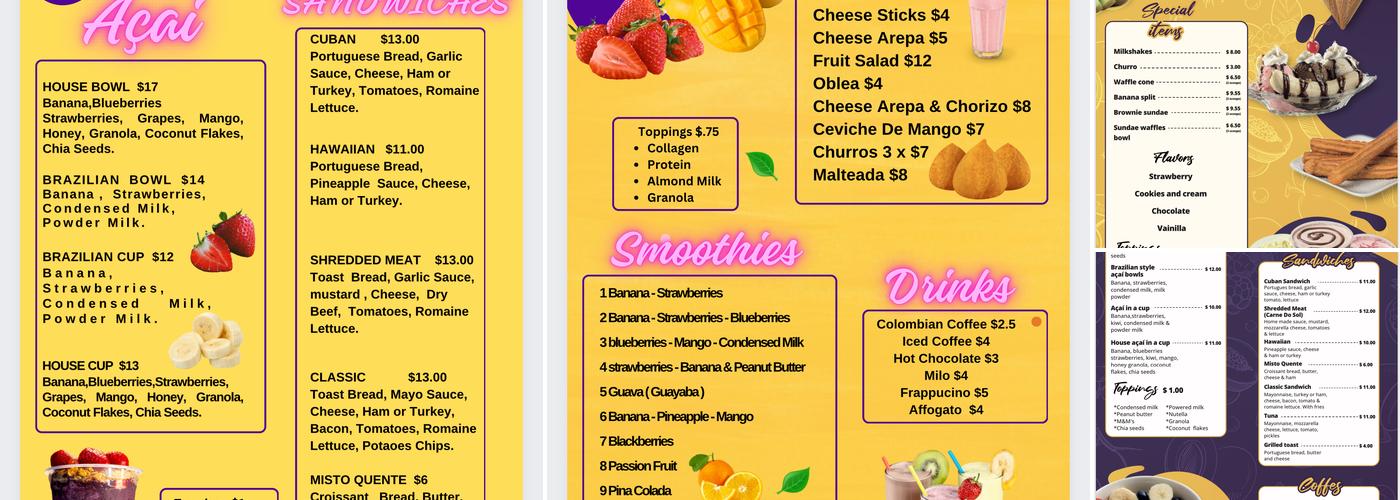 El Bunker Cafecito & Juguitos Menu