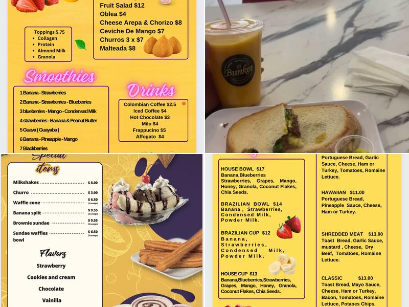 El Bunker Cafecito & Juguitos Menu