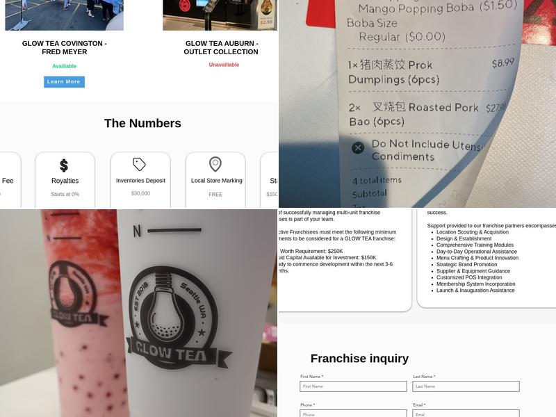 Glow Tea - Tacoma Mall Menu